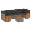 vidaXL Garden Sofa Set Grey PE rattan Large Adjustable Feet