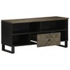 vidaXL TV Cabinet Black Solid mango wood, engineered wood, metal Medium