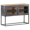 vidaXL Sideboard Gray Solid Acacia wood, glass, steel