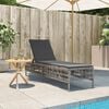 vidaXL Sun Lounger Grey PE Rattan 77.9 x 21.7 x 37.8 in