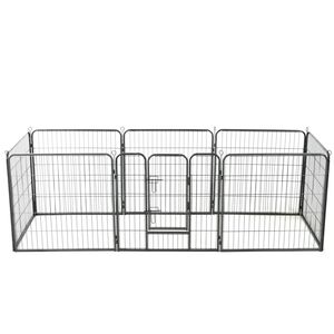 vidaXL Dog Playpen Black Powder-coated steel 31.5x31.5 in per panel
