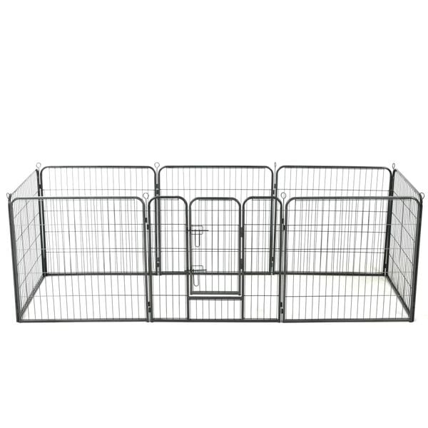 vidaXL Dog Playpen Black Powder-coated steel 31.5x31.5 in per panel