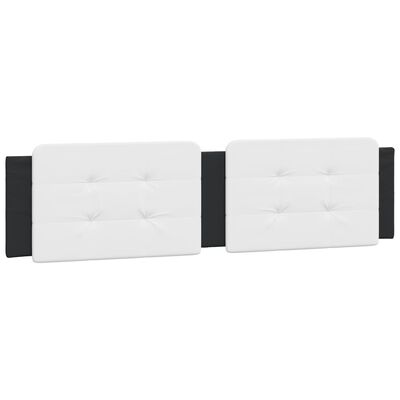 Two white padded headboards attached to black frame