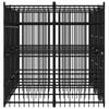 vidaXL Dog Kennel Black Powder-coated Steel Durable Dog Kennel
