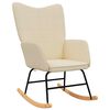 vidaXL Rocking Chair Cream 100% polyester, solid rubber wood, steel