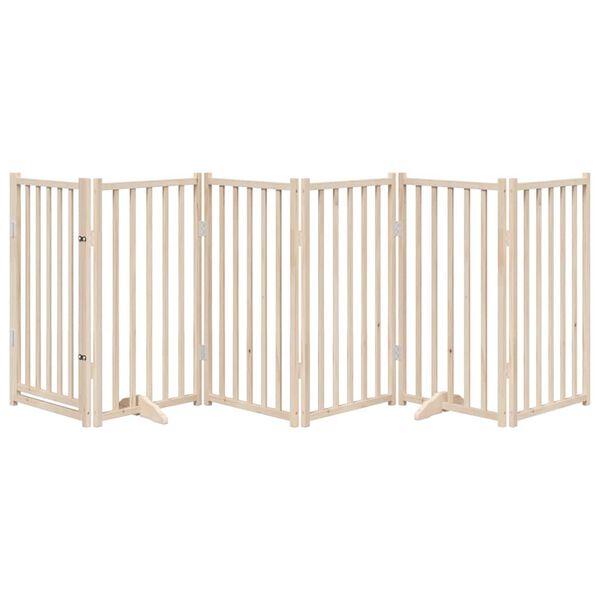 vidaXL Dog Gate Set of 6 Solid fir wood Foldable Dog Gate Rectangular