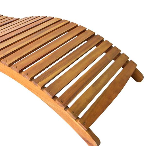 vidaXL Sunlounger Natural wood Solid acacia wood Standard Foldable
