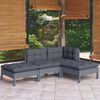 vidaXL 4 Piece Patio Lounge Set with Cushions Solid Pinewood