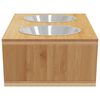 vidaXL Raised Dog Bowl Clear Bamboo and Stainless Steel Medium Durable