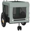 vidaXL Pet Bike Trailer Grey and Black Oxford Fabric, Iron, PVC Medium