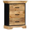 vidaXL Chest Of Drawers Natural wood with black iron accents