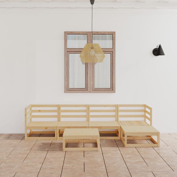 vidaXL Garden Lounge Set Natural Pine Solid pinewood Large Modular