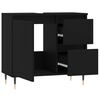 vidaXL Bathroom Cabinet Black Engineered wood, iron Medium