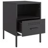 vidaXL Bedside Cabinet Black Cold-rolled Steel Small Adjustable Feet