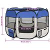 vidaXL Dog Playpen Blue and cream Polyester, steel 35.4 x 35.4 x 22.8 in