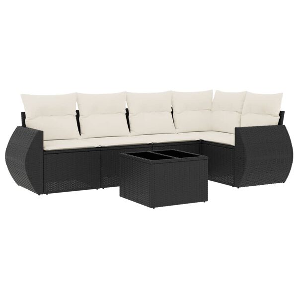 vidaXL Garden Sofa Set Black, Cream White