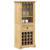 vidaXL Wine Rack "Corona" 22.0x13.8x53.0" Solid Wood Pine