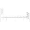 vidaXL Bed Frame White Powder-Coated Steel 47.2 x 78.7 in Bed Frame