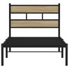 vidaXL Bed Frame Black, Sonoma Oak Iron, engineered wood Single