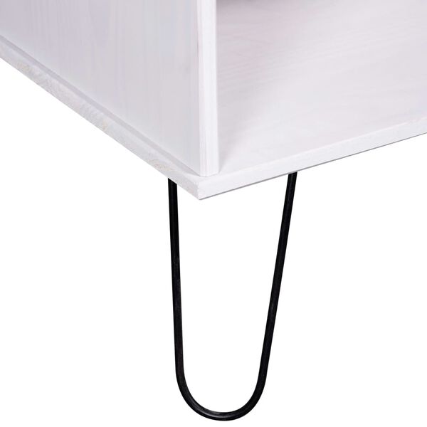 vidaXL Coffee Table White Solid pine wood, metal Medium Durable