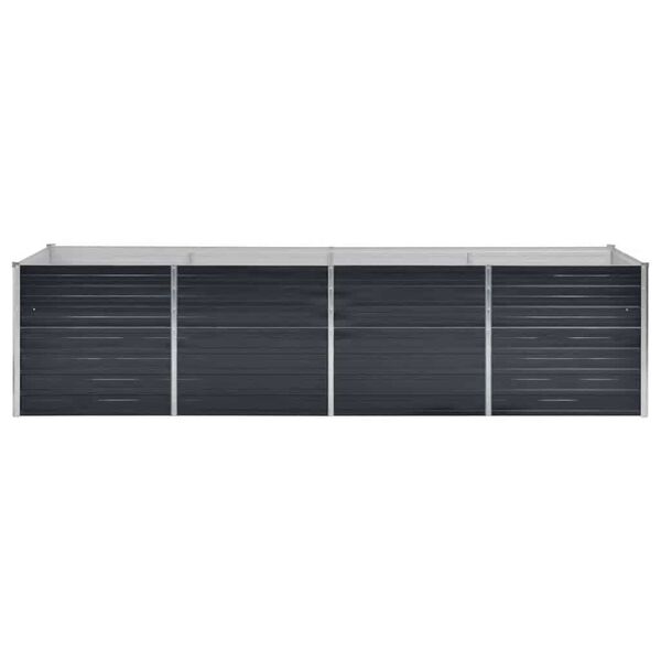 vidaXL Raised Bed Anthracite Galvanized Steel 126 x 31.5 x 30.3 in