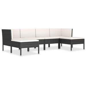 vidaXL Garden Furniture Set Black, Cream White