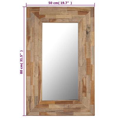 vidaXL Mirror Reclaimed Teak 19.7"x31.5"