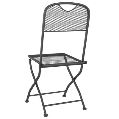vidaXL Folding Patio Chairs 4 pcs Expanded Metal Mesh Anthracite