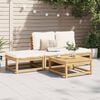 vidaXL Garden Lounge Set Cream white, Natural wood