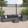 vidaXL Patio Lounge Set Gray PE rattan 5 Piece Modular