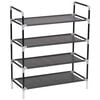 vidaXL Shoe Rack Black Metal Standard Shoe Rack Rectangular