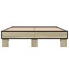 vidaXL Bed Frame Sonoma Oak Engineered Wood and Metal Small Double