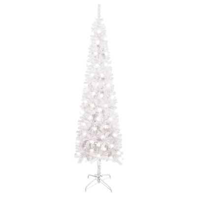 vidaXL Slim Pre-lit Christmas Tree White 47.2"