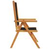 vidaXL Garden Chair Set of 8 Black Solid acacia wood with an oil finish