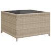 vidaXL Patio Sofa with Table and Cushions L-Shaped Light Grey Poly Rattan