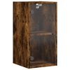 vidaXL Wall Cabinet with Glass Doors Smoked Oak 13.8"x14.6"x27"