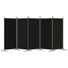 vidaXL 5-Panel Room Divider Black 170.5"x70.9" Fabric
