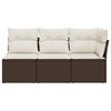 vidaXL Garden Sofa Brown, Cream White