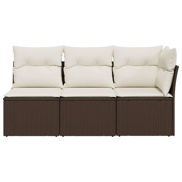 vidaXL Garden Sofa Brown, Cream White