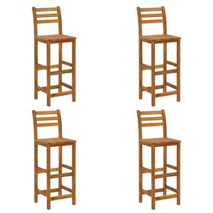 vidaXL Bar Stool Set of 4 Natural wood Solid acacia wood Standard