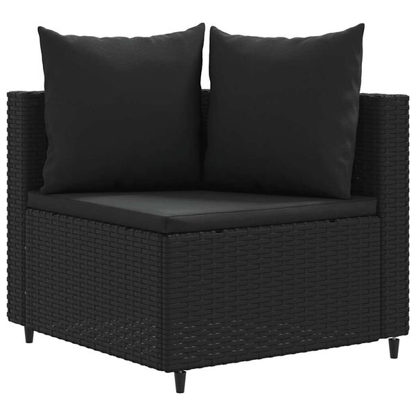 vidaXL Patio Sofa Set Set of 6 Black
