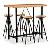 vidaXL Bar Set Natural wood, Black