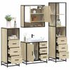 vidaXL Bathroom Furniture Set Sonoma oak Engineered wood, metal Medium