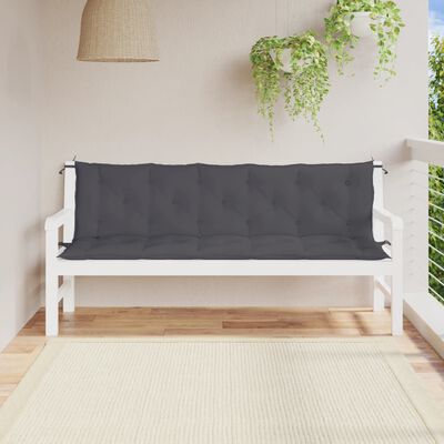 vidaXL Garden Bench Cushions 2pcs Anthracite 70.9"x19.7"x2.8" Oxford Fabric