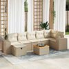 vidaXL Garden Sofa Set Beige PE rattan Large Adjustable Feet