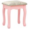 vidaXL Dressing Table with Stool Pink 25.6x14.2x50.4" Paulownia Wood MDF