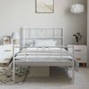 vidaXL Bed Frame White Powder-Coated Steel Twin Bed Frame Rectangular