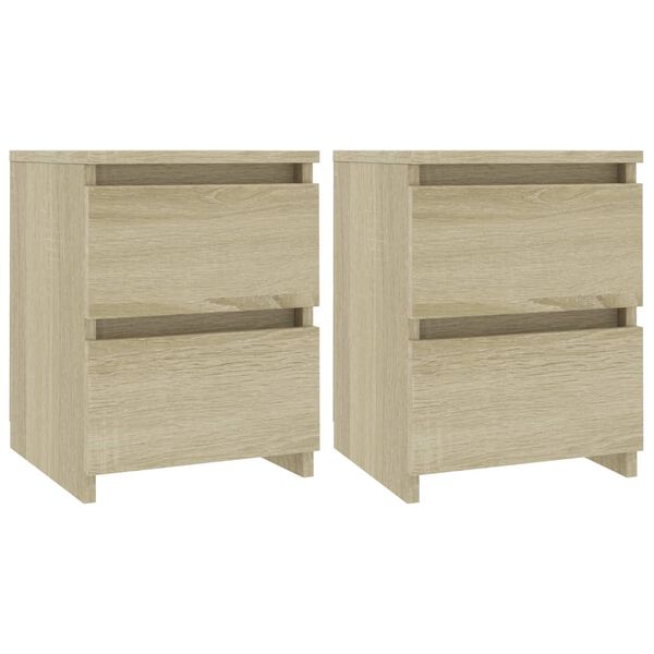vidaXL Bedside Cabinet Set of 2 Sonoma Oak Engineered Wood