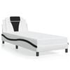 vidaXL Bed Frame "Viana" without Mattress White and Black 31.5"x78.7" Faux Leather