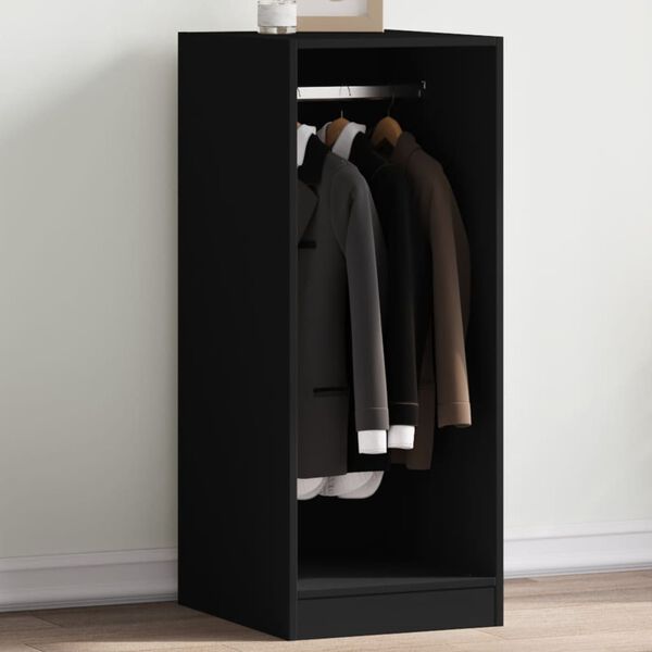 vidaXL Wardrobe Black Engineered Wood Compact Storage Cabinet